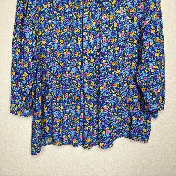 Adrienne Vittadini Floral 3/4 Sleeves Tie Pull Over Top - Picture 9 of 13